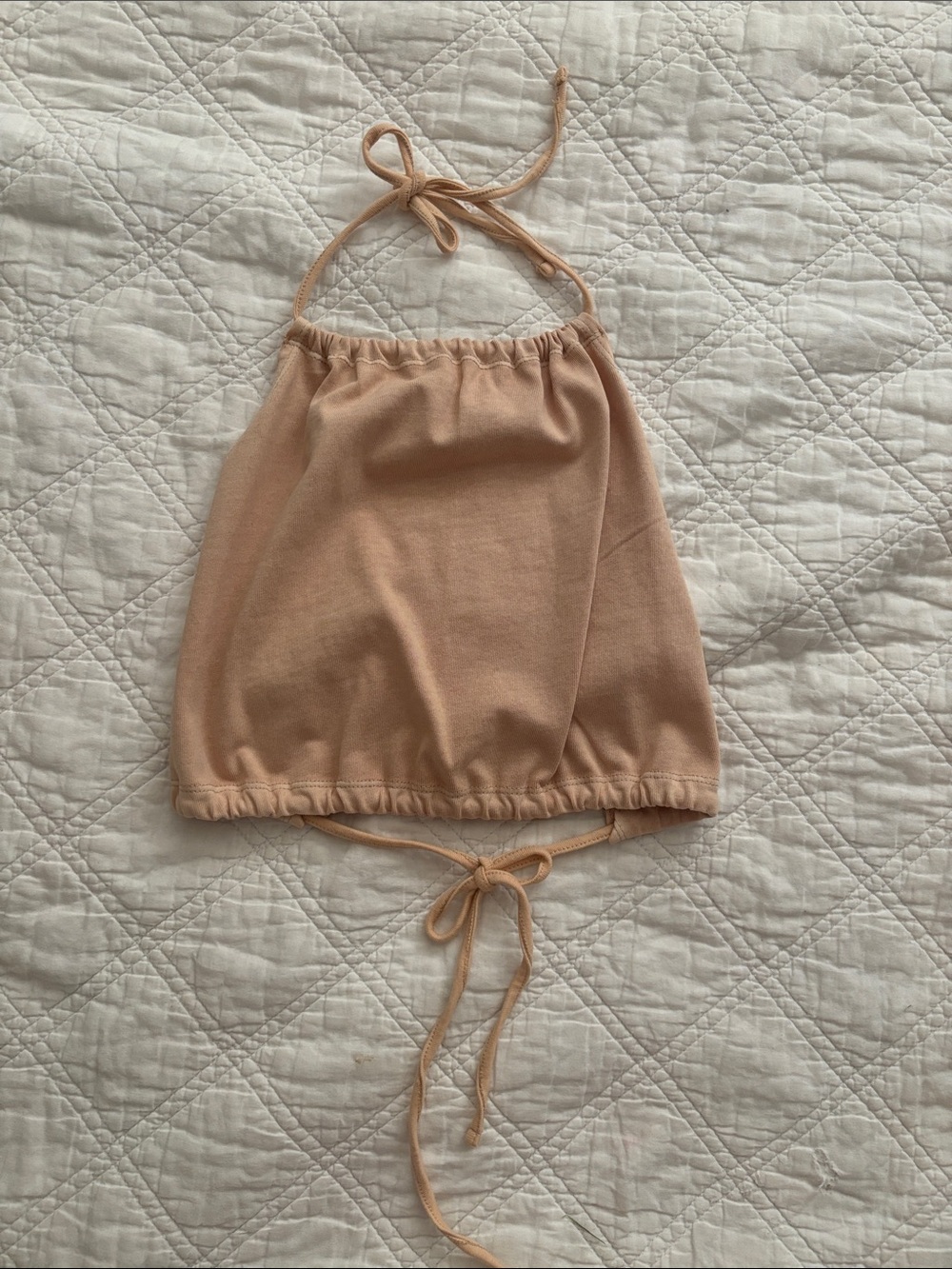 Forever 21 NWT Nude Halter Crop Top Tie Neck Back Size S Y2K